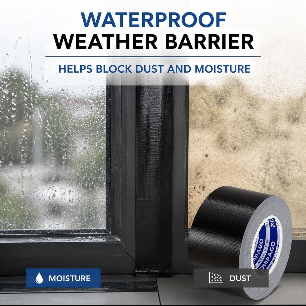 Duct Tape for Window Sealing,Draft Seal Weather Strip 1.8inx33FT