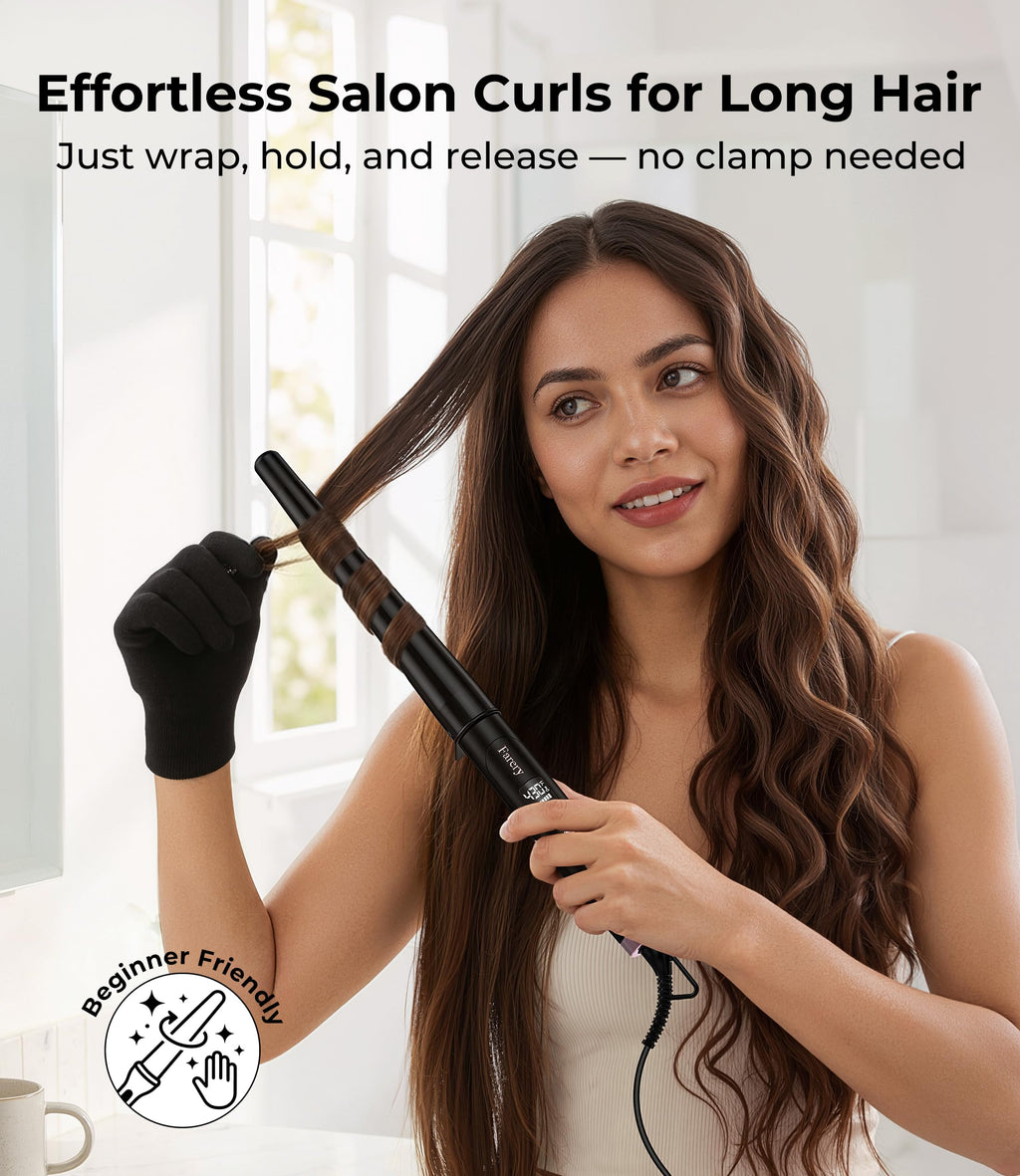 Tapered Curling Wand, 3/4-1 1/4" Conical, 7.3" Extra Long Barrel