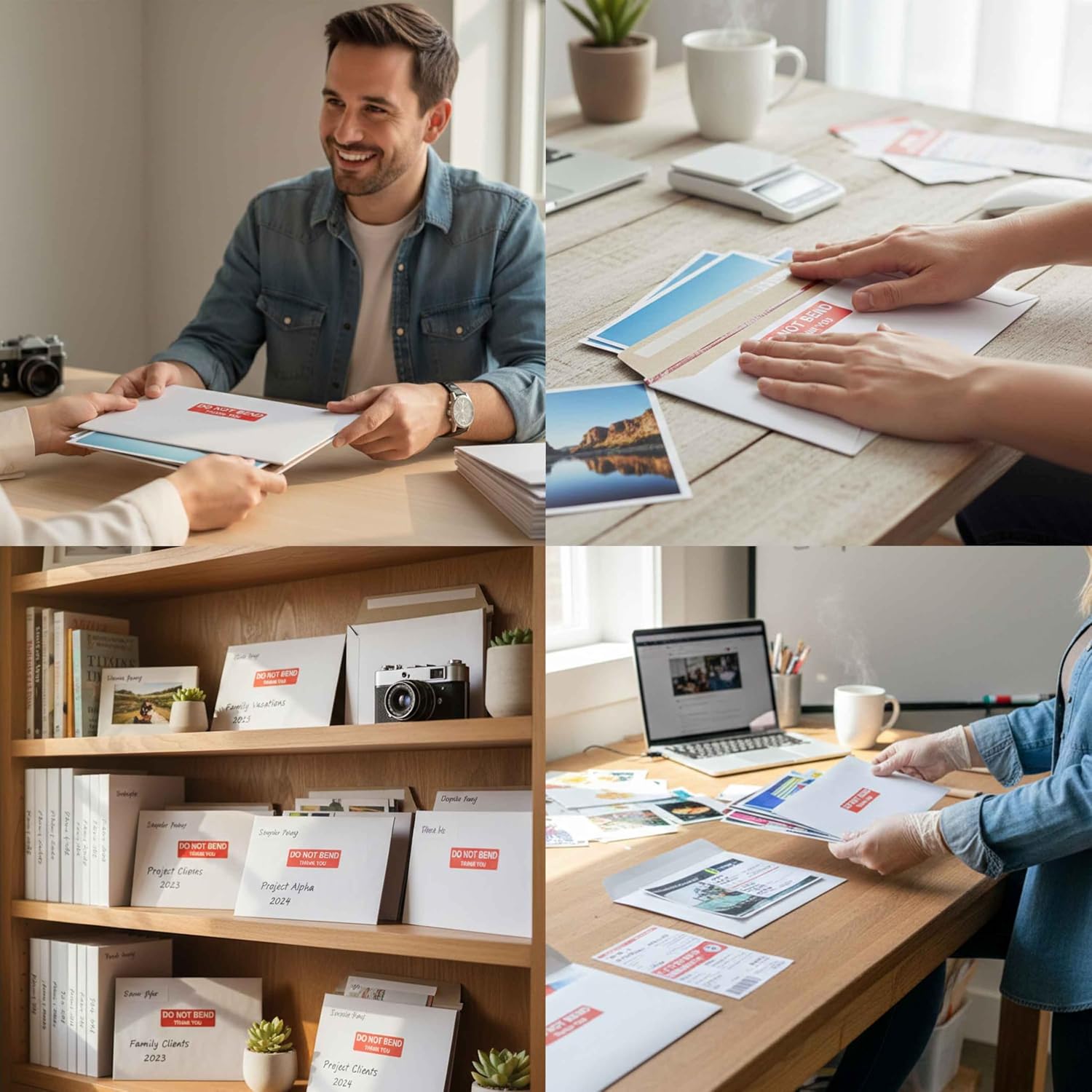Pack Of 150, Rigid Mailers 6.5x4.5 Self Seal Photo Mailers 6.5x4.5, Stay Flat White Cardboard Shipping, Standard