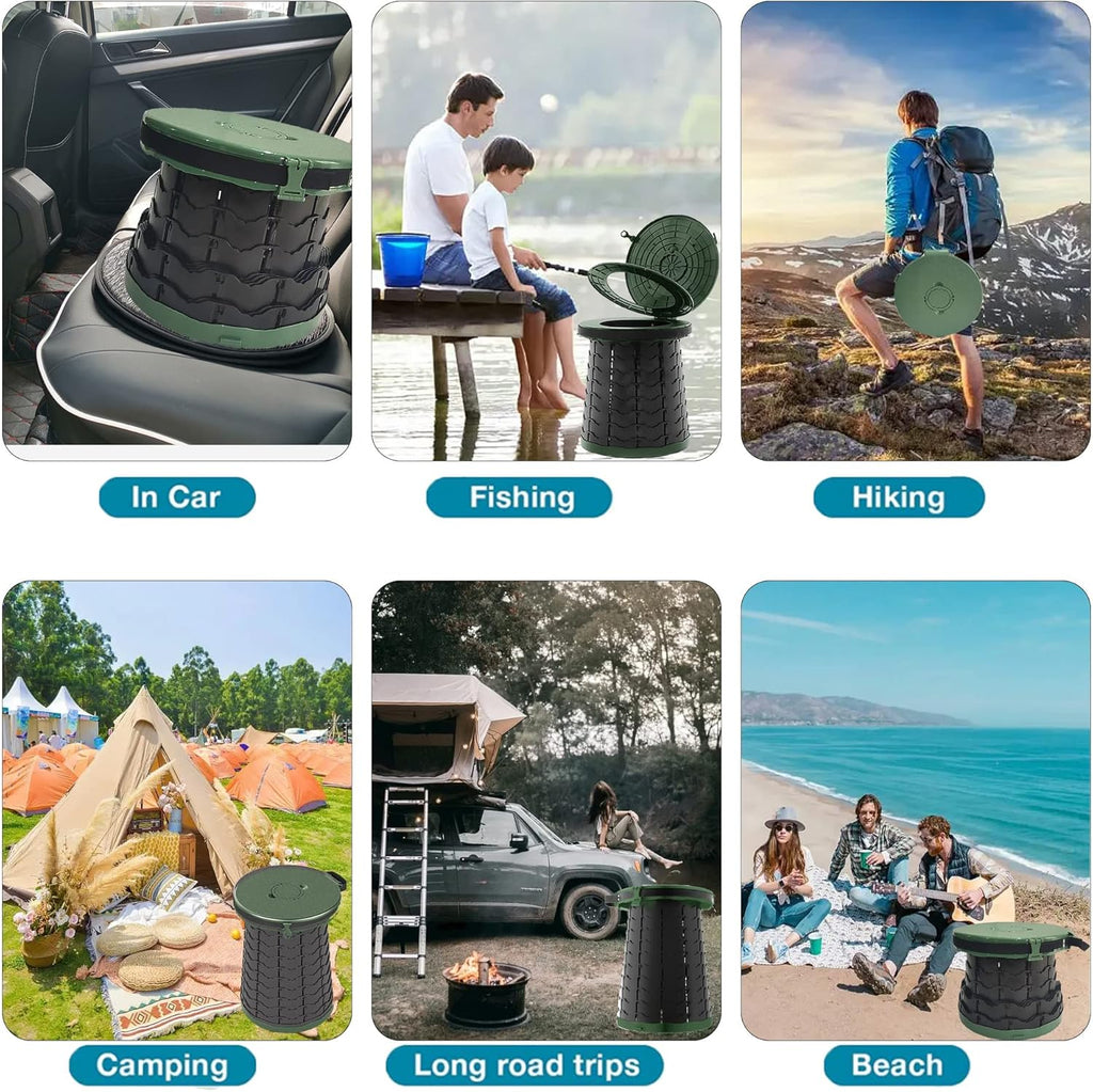 XXL Portable Toilet for Camping,880lbs Capacity,19.7" H Adjustable Outdoor Toilet with 7 Garbage Bags,Porta Potty for
