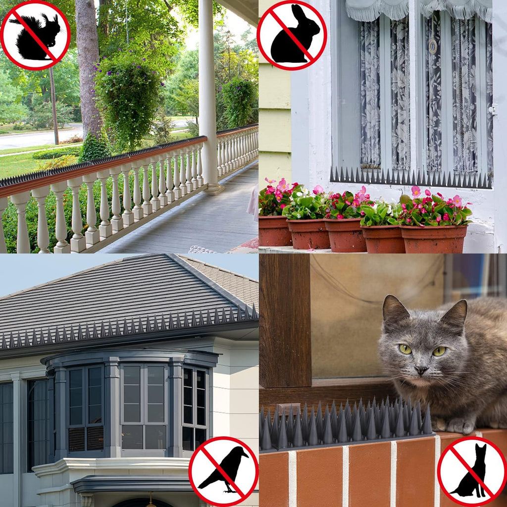Bird Spikes, 20 Packs Bird Deterrent, Raccoon for Outdoor Repelling Reptiles, Squirrel Spikes for Fences and Roofs to
