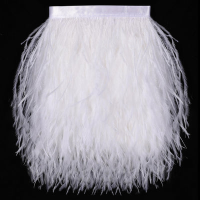 1.5Ply White Ostrich Feather Trim, 4-5 Inch 2 Yards