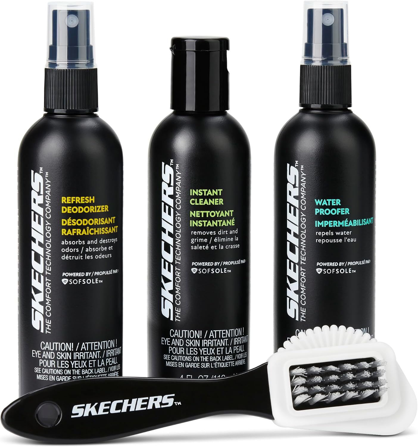 x Skechers Shoe Care Kit – All-in-One Shoe Cleaning Kit with Sneaker Cleaner, Shoe Deodorizer, Waterproof Spray &