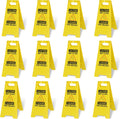 12-Pack 24in Caution Wet Floor Signs, Bilingual Warning Signs | Double-Sided Safety Sign for Office, Restroom