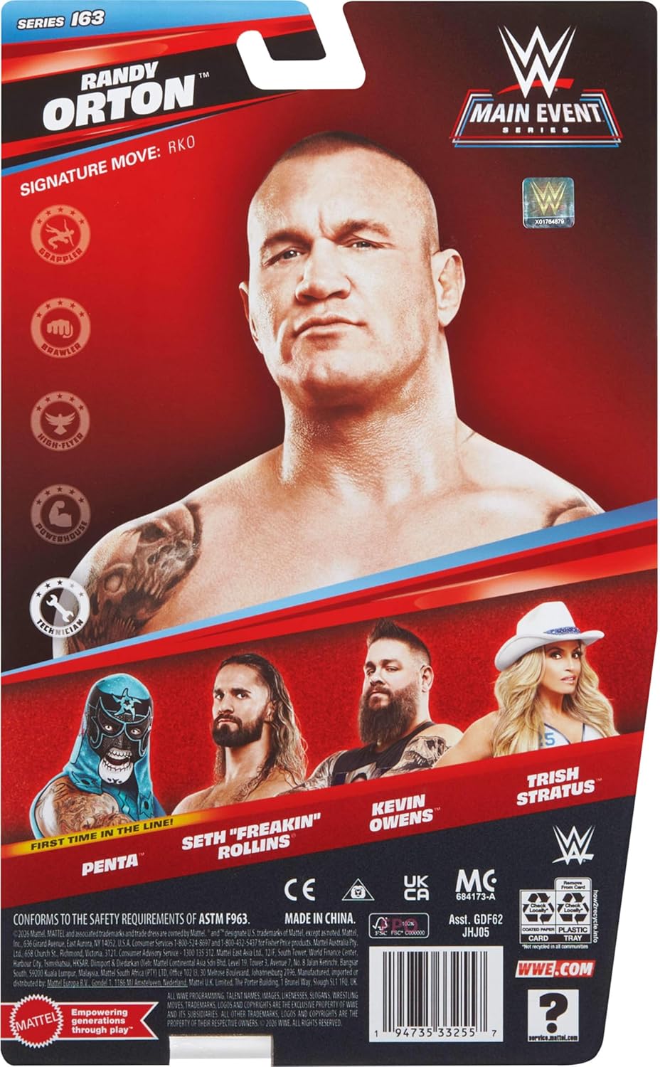 WWE Randy Orton Action Figure, Main Event Series #163, 6-inch Collectible Superstar with 14 Articulation Points &