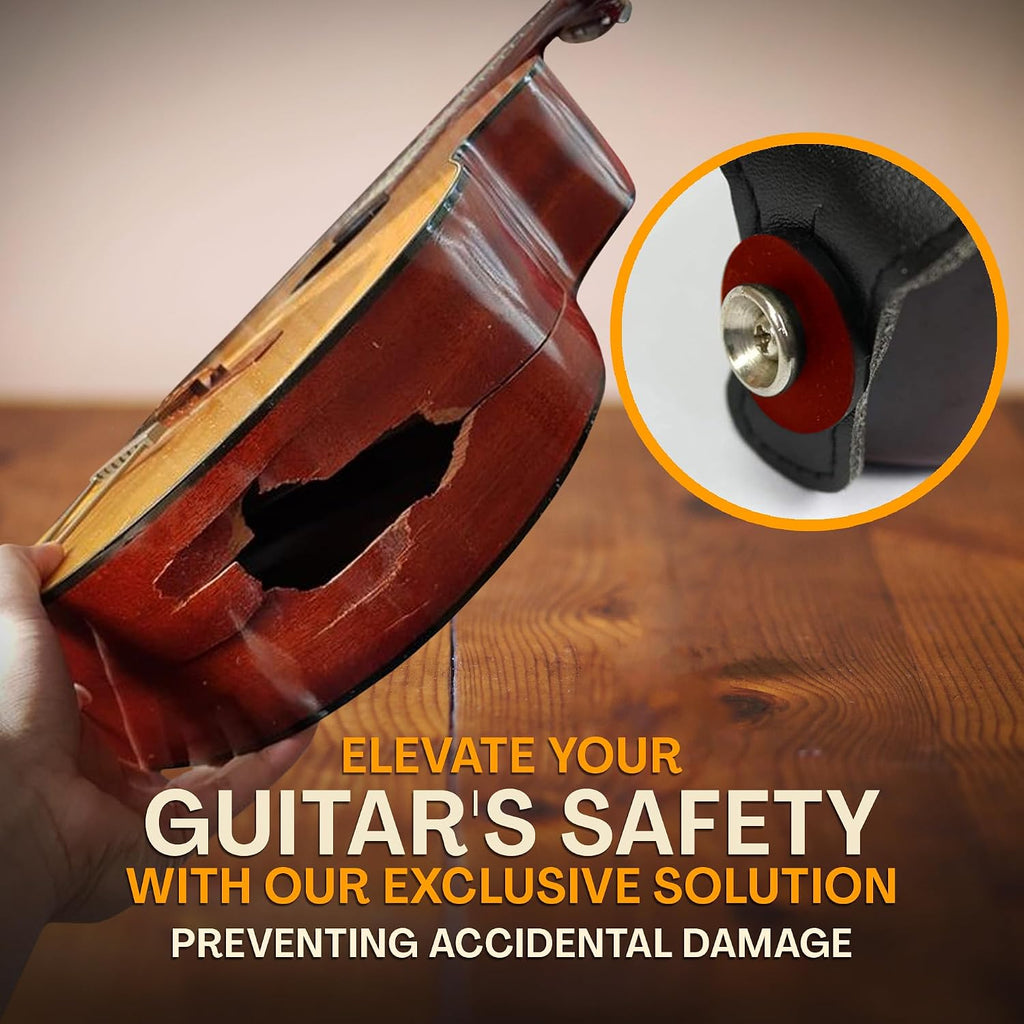 Guitar Strap For Acoustic, Electric and Bass Guitars, Adjustable Padded Leather Ends Guitar Straps For Men and Women