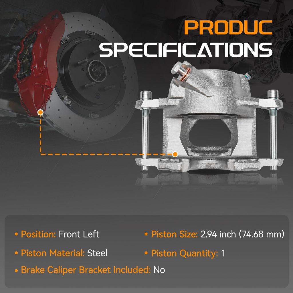 Brtec Front Left Disc Brake Caliper Assembly, Replaces OE Number 184040