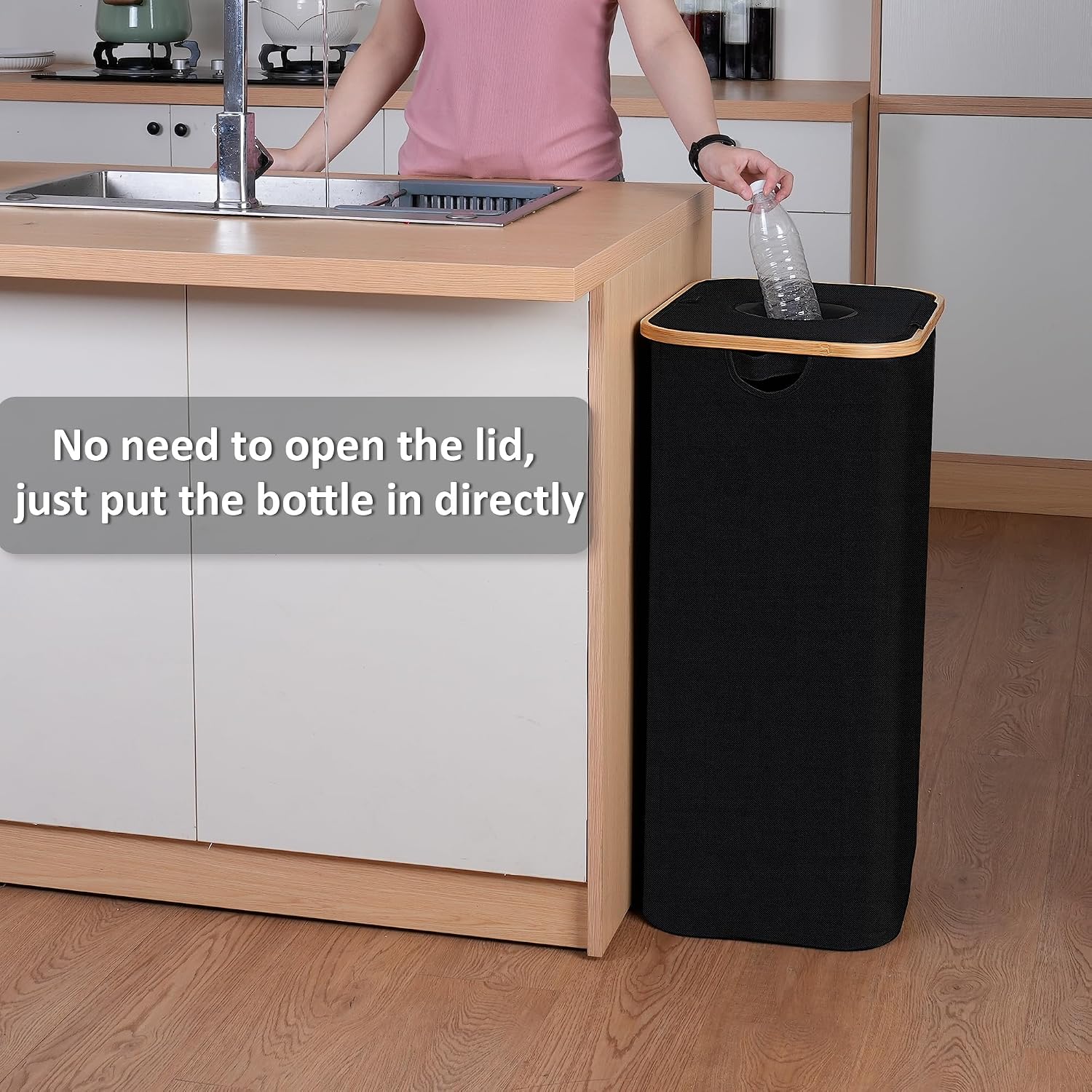 29 Gallons Recycling Bins for Kitchen, Indoor Recycle Bins with Lid, 110L Large Recycle bin with 2 Removeable