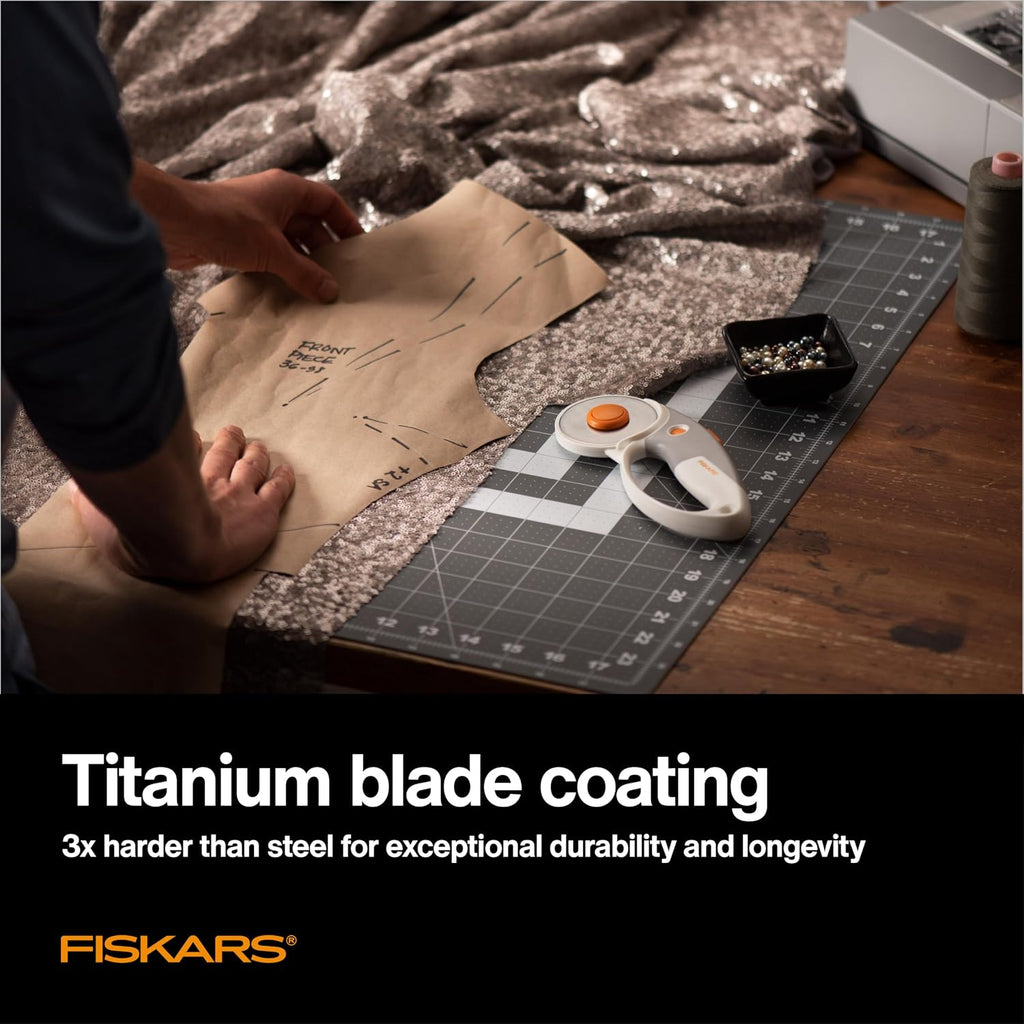 60mm Loop Titanium SoftGrip Rotary Cutter for Fabric & Sewing | Ergonomic Loop Handle Improves Control, Cuts Thick