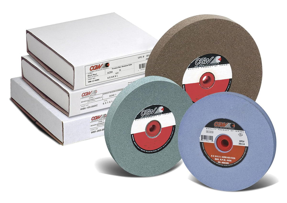 CGW Abrasives 8X1X1-1/4 T1 GC100IV Green Silicon Carbide Vitrified Bench and Pedastal Wheels Type 1 - Wheel 1 Pack