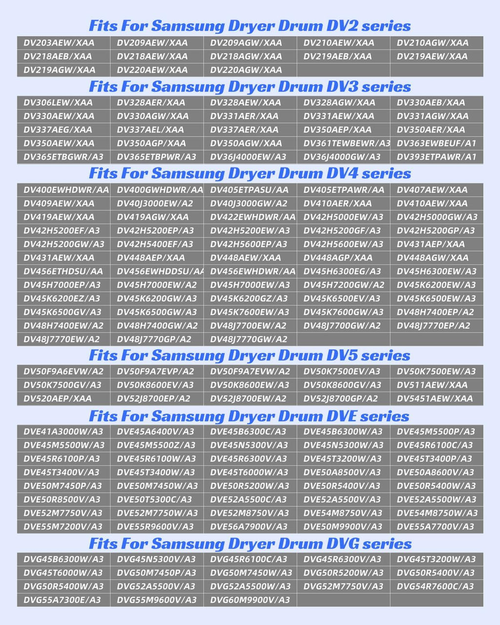 Dryer Drum Belt Fit for Samsung DV448AEP/XAA DV42H5200EW/A3 DV219AEW/XAA