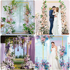 6.6FTx4FT Gold Wedding Arch Backdrop Stand Square Metal