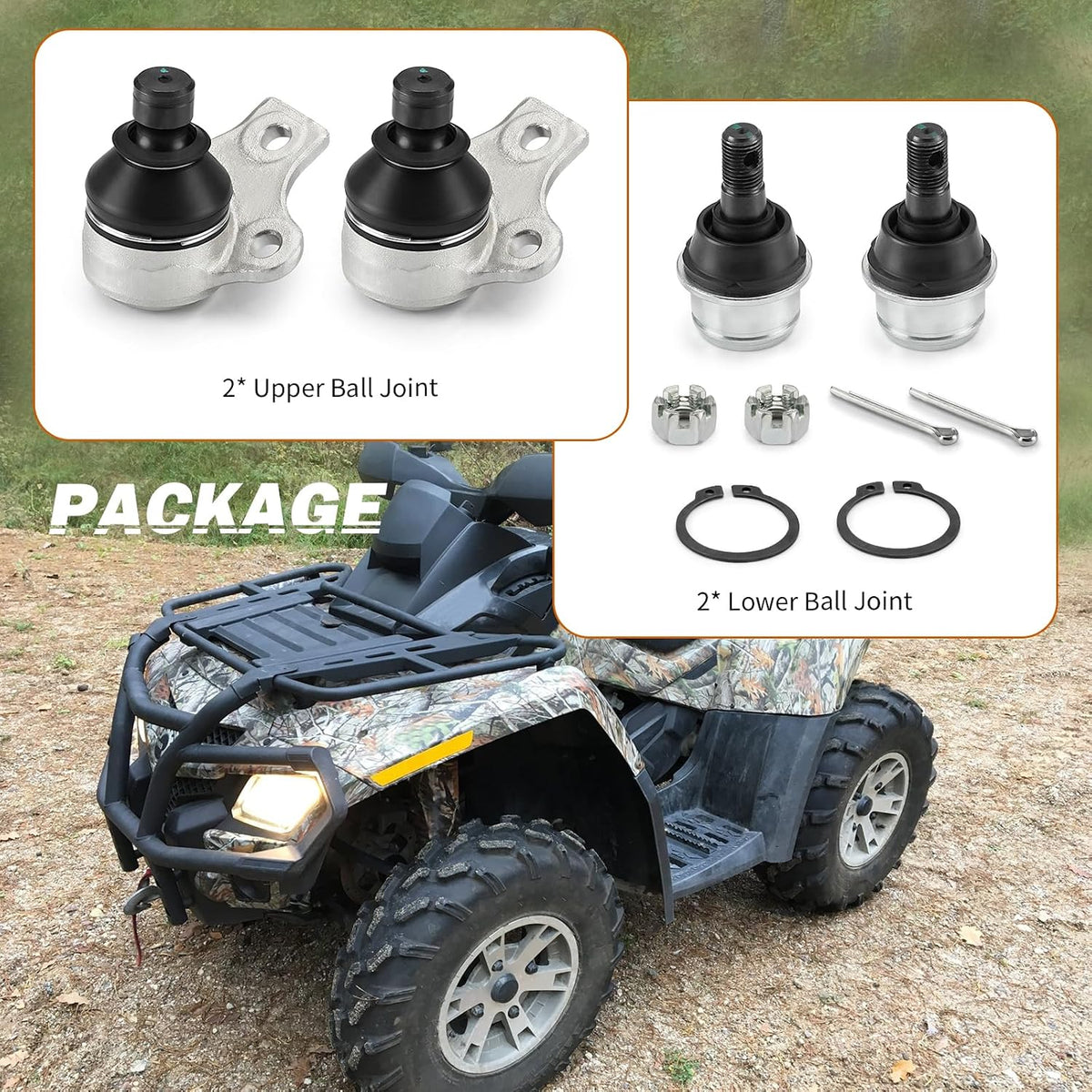 Upper + Lower Arm Ball Joint Kit for Can-Am Outlander 650 800 800R 2006-2012