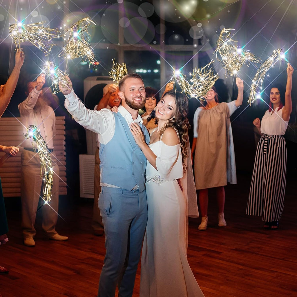 200 Pcs Light up Wedding Wands Sparkler Tinsel Send Off