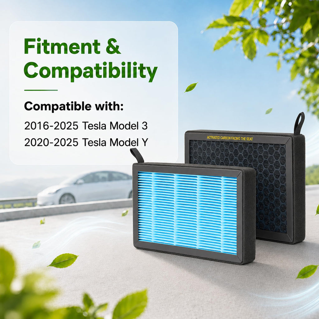 Cabin Air Filter Kit Compatible with 2016-2025 Tesla Model 3 2020-2025 Model Y