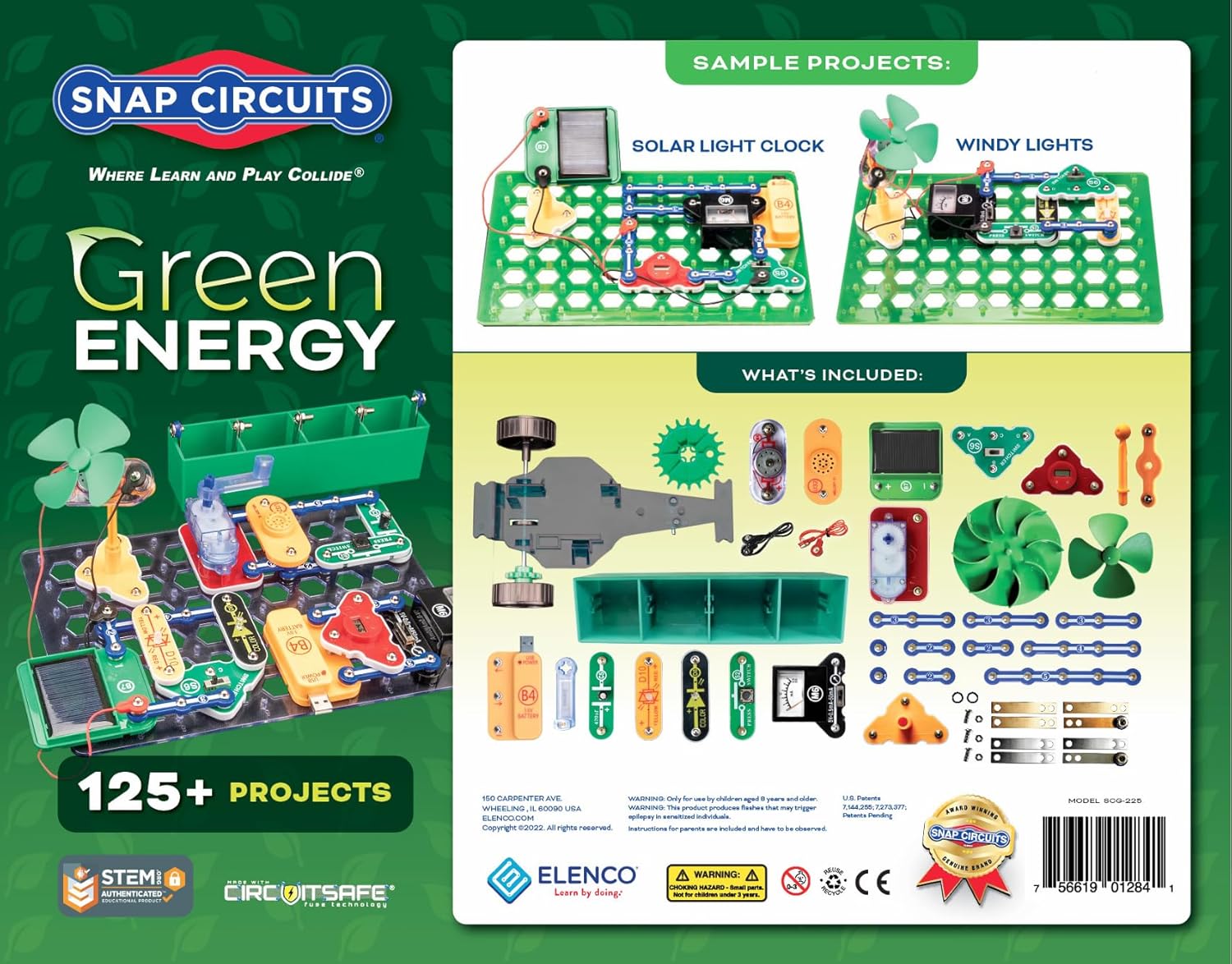 Green Energy Electronics Exploration Kit | Over 125 Exciting STEM Projects | Full Color Project Manual | 45+ Snap