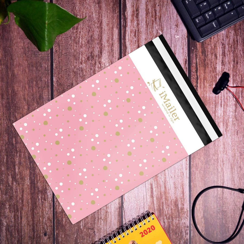 100 Count - 12 x 15.5 inch, Pink Polka Dot - Thank You Poly Mailer Envelope