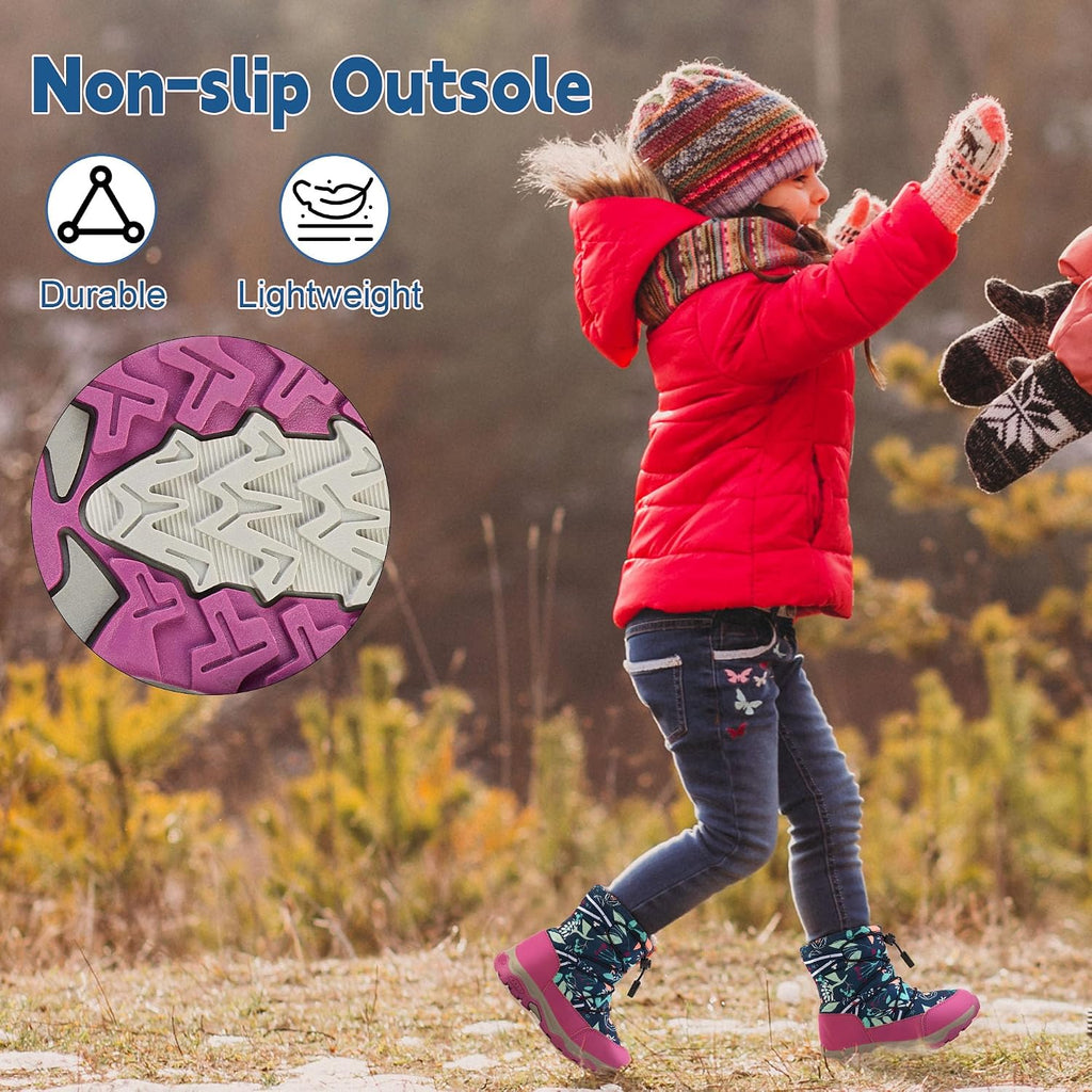 Toddler Snow Boots Boys Girls Winter Shoes Waterproof Slip Resistant Outdoor Warm Boots for Little Kids
