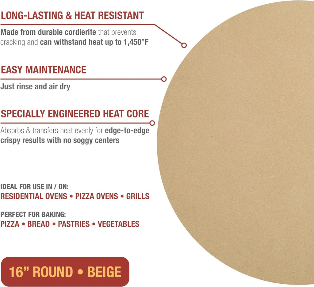 Round Pizza Stone, 16-Inch