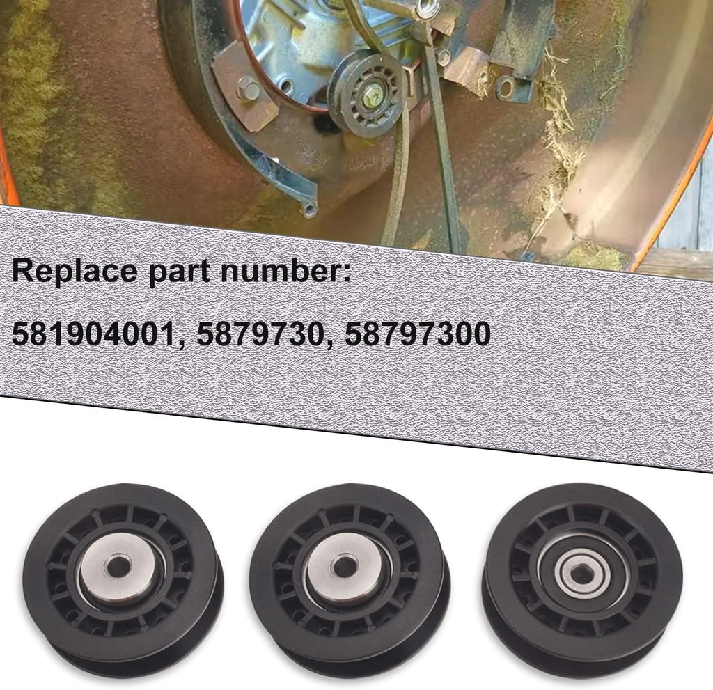 587973001 Lawn Mower Idler Pulley 3 - Pcs for Husqvarna Poulan Lawn Mower