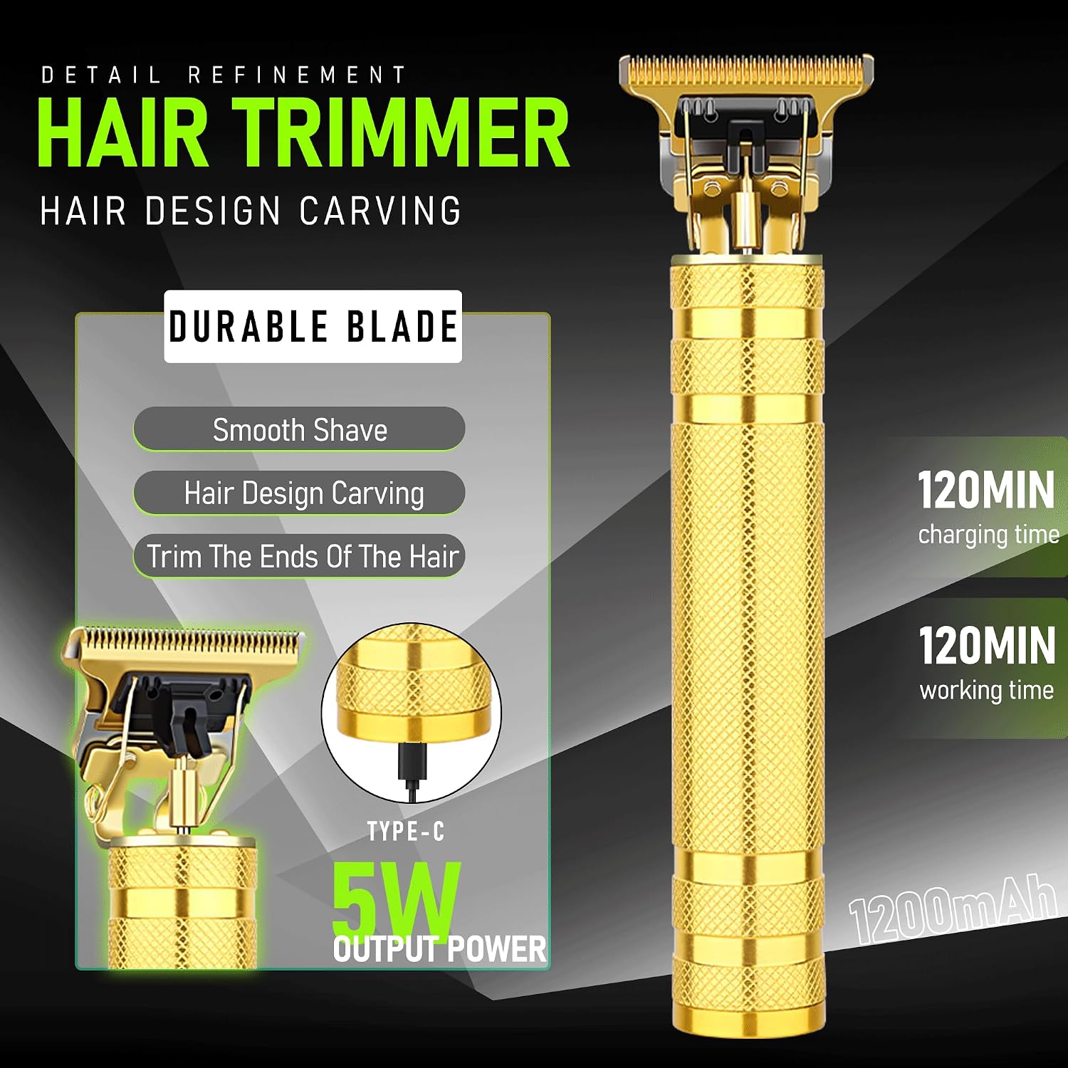 Professional Hair Clippers for Men, Cordless Beard Trimmer Set, Barber-Grade Tool with USB Charging, Lightweight &