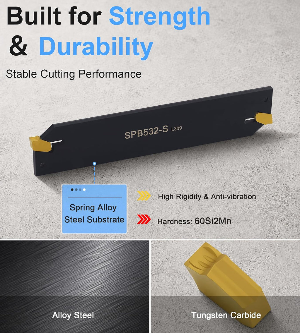 SPB332 Lathe Parting Tool Set with GTN-3 Insert 32mm Cut-Off Blade