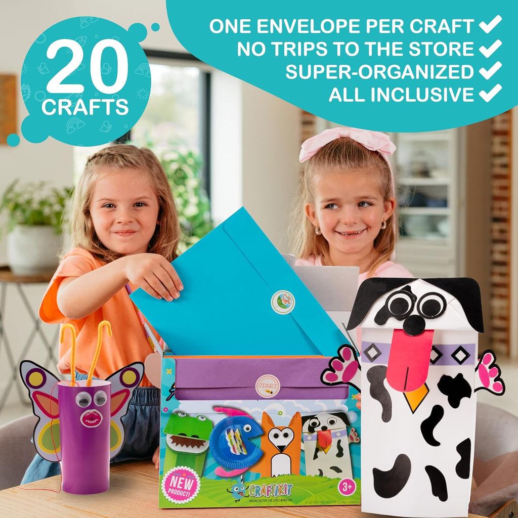 20 Award-Winning Animal Toddler Arts and Crafts for Kids Ages 3-10 Years, All-Inclusive Animal Craft Kits, Fun
