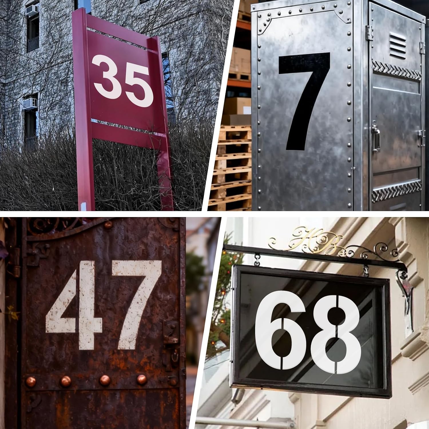 18 Inch Large Number Stencils Set, 0-9 Address Pavement Templates, Large Size Reusable Number Stencil Suitable for