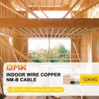 XMK Solid Indoor 12/2 W/G NMB Cable,Electric Wire 12 Guage 2 Conductor,10ft