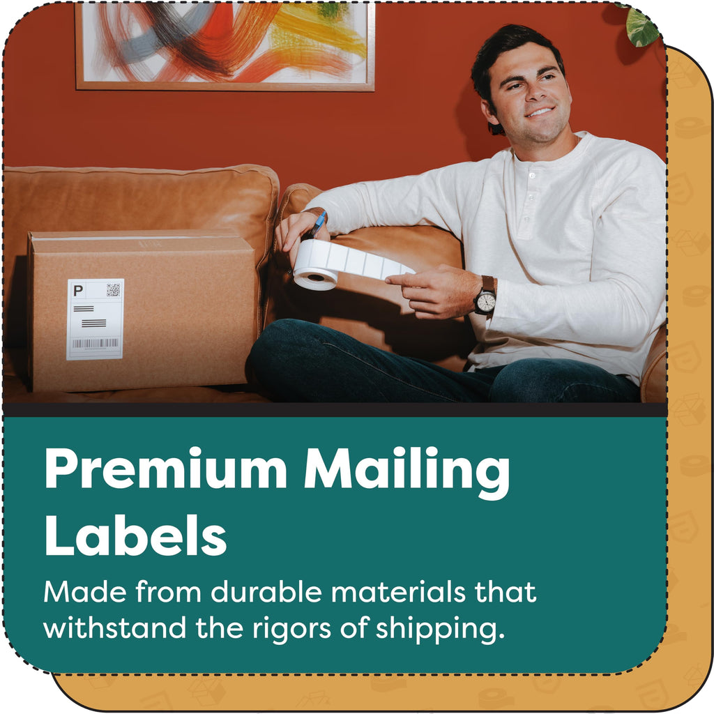 2" X 0.5" Direct Thermal Printer Labels (28800 Count, 12 Rolls)