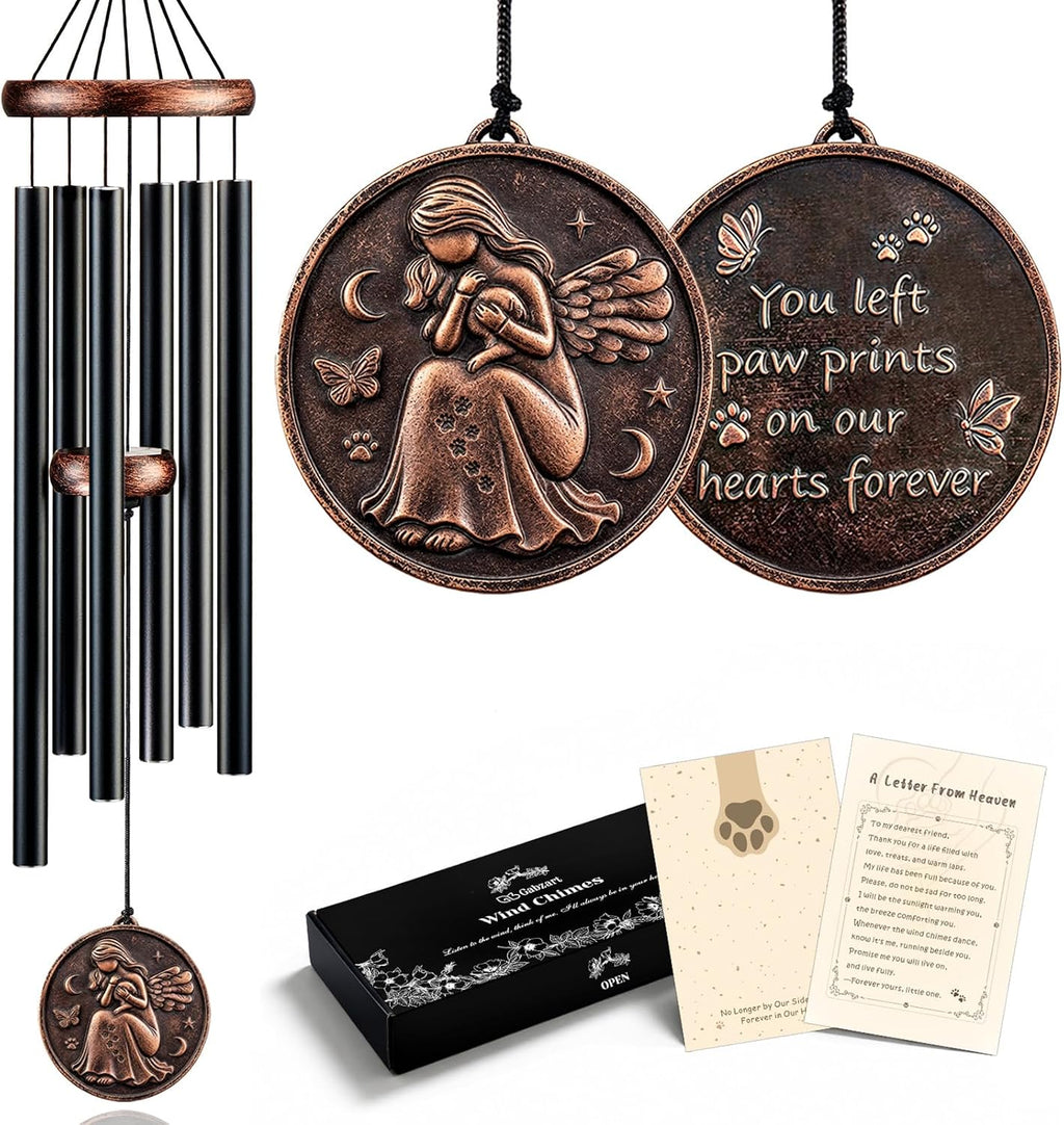 32" Pet Memorial Wind Chimes, Dog Memorial Gifts for Loss of Dog