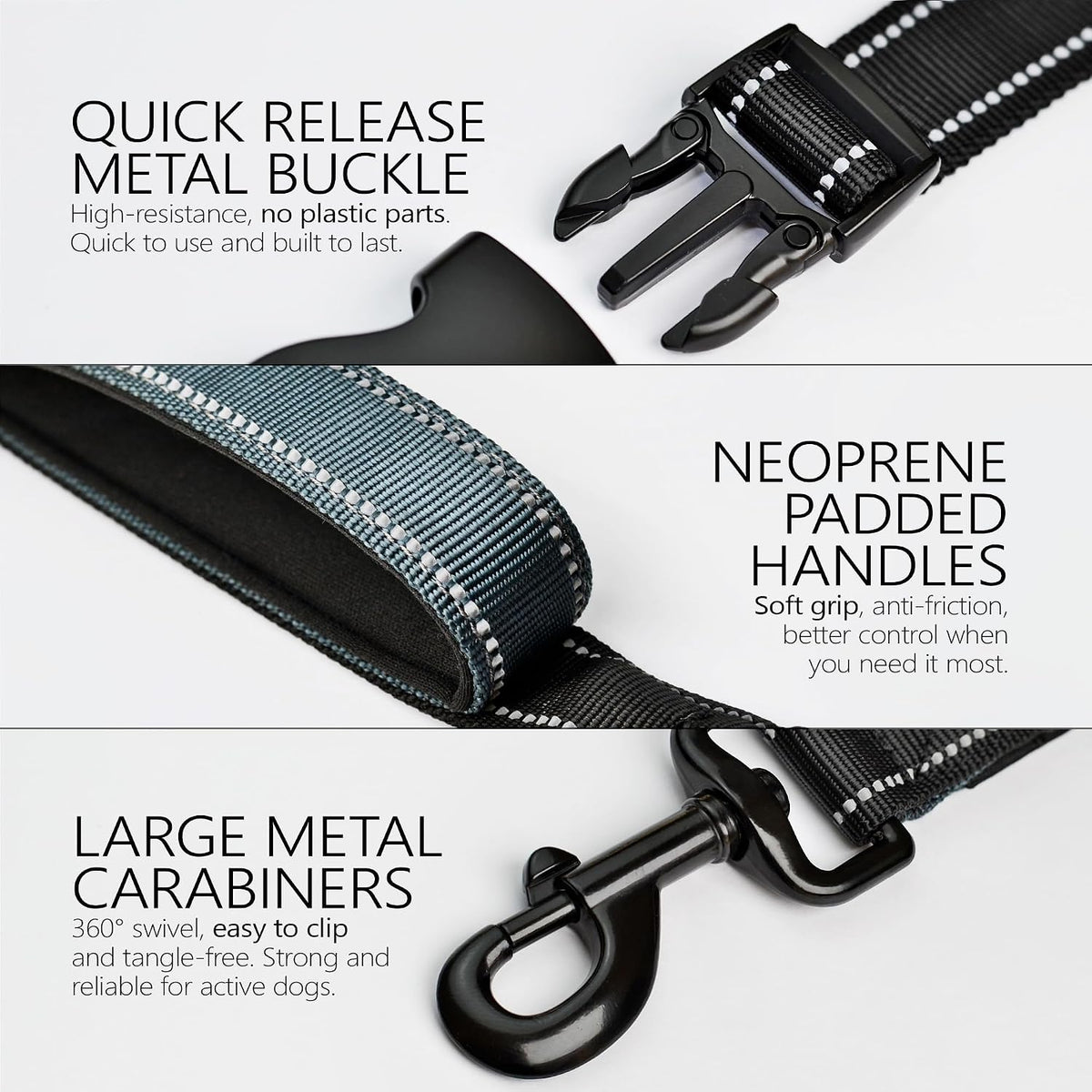 Waist Leash for Dog Walking, Waist Dog Leash for Running, Hands Free with Metal Quick-Release Buckle, Rope Bungee