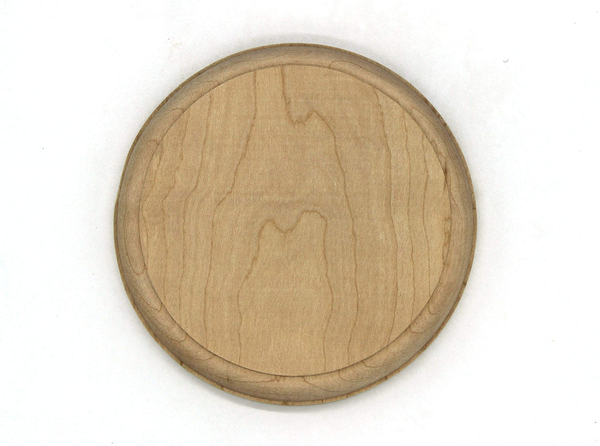 Paint Grade Round Rosette, Solid Hardwood, 4 1/2" x 3/4" Stair Part Fitting