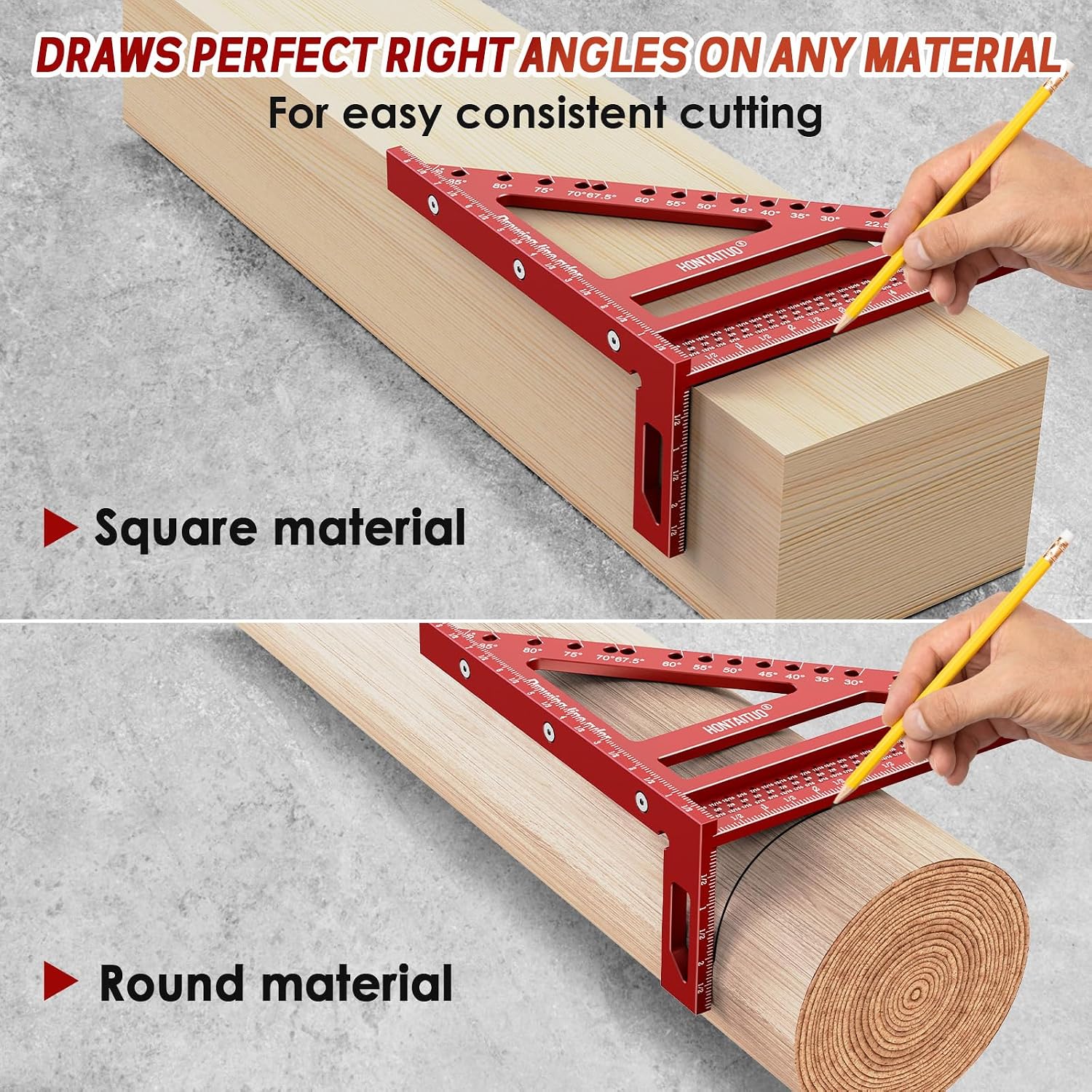 8.5-Inch 3D Large Carpenter Square for Multi-Angle Measuring and Marking | 15-90 Degrees Angle Marking Square