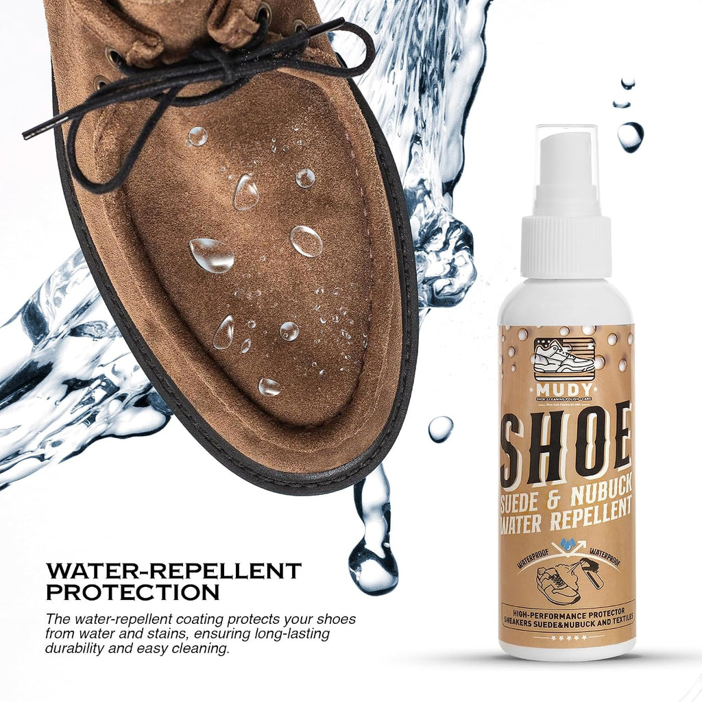 Suede Shoe Cleaner Nubuck Shoe Cleaner and Water Repellent with 4-Side Suede Brush, Microfiber Cloth