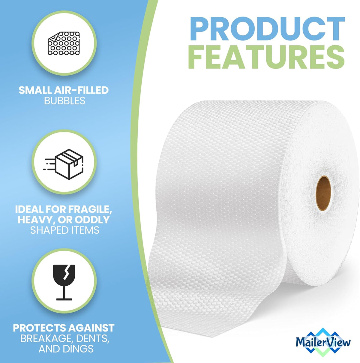 Heavy Duty Small Bubble Wrap Roll for Moving & Packing, 12 in x 175 ft