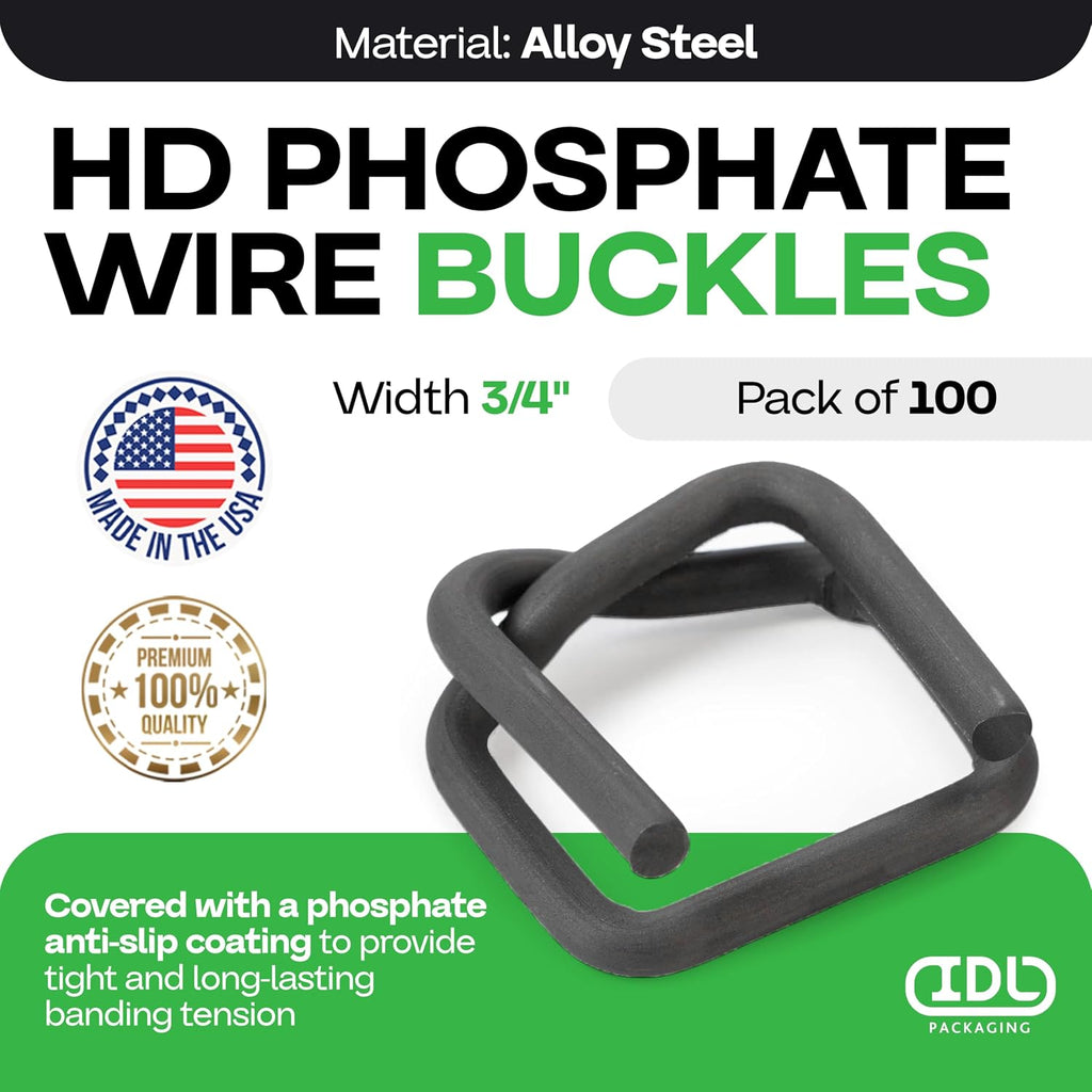 Cord Strapping Buckles 3/4", 100-Pack - for Woven Cord Strap, USA-Made