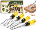 Wood Chisel, 4 Piece CR-V Steel Blades Wood Chisel Sets Woodworking | Chrome-vanadium steel edges support clean cuts