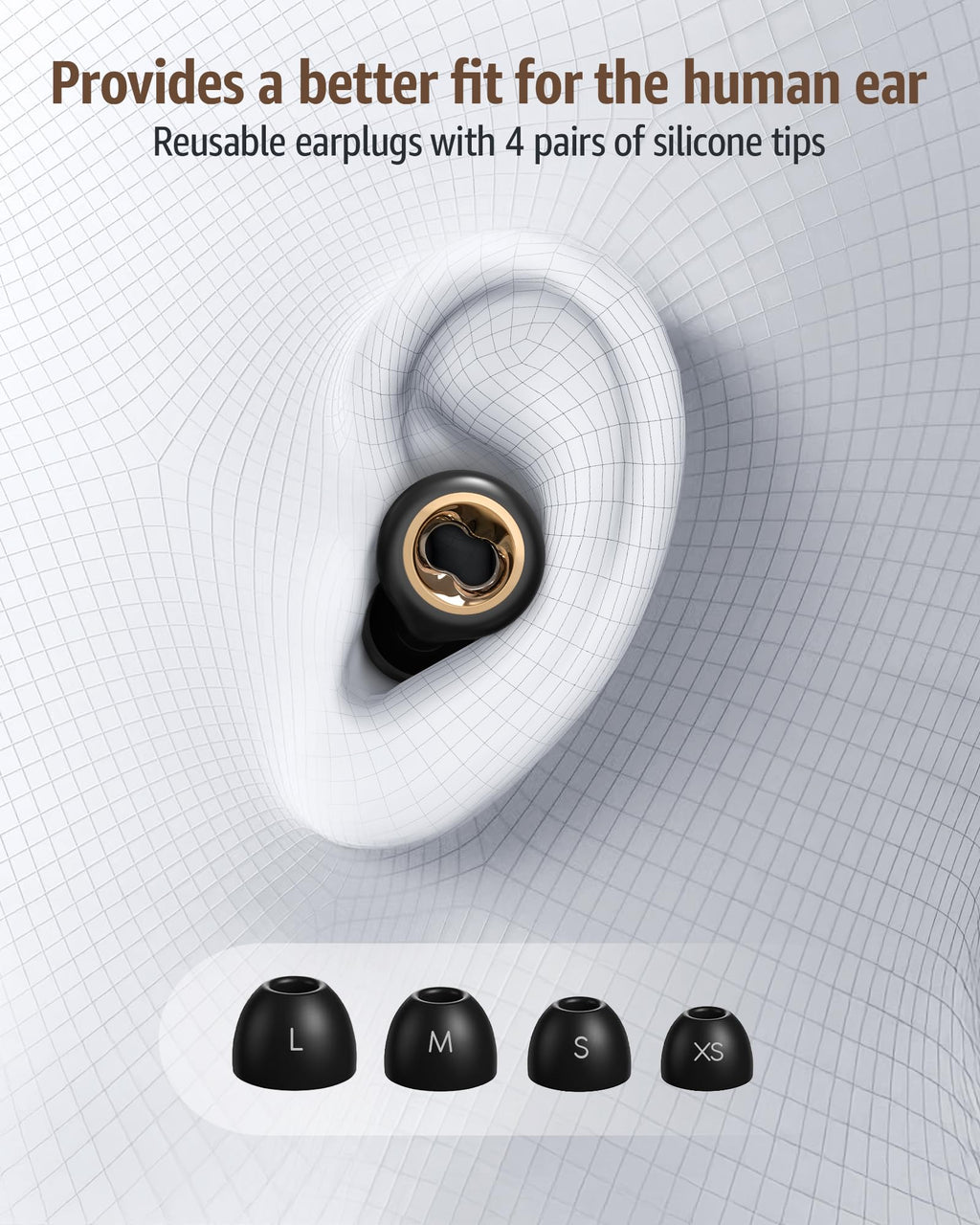 Ear Plugs for Sleeping: Noise Cancelling,60DB & 8 Eartips,Ultra-Soft