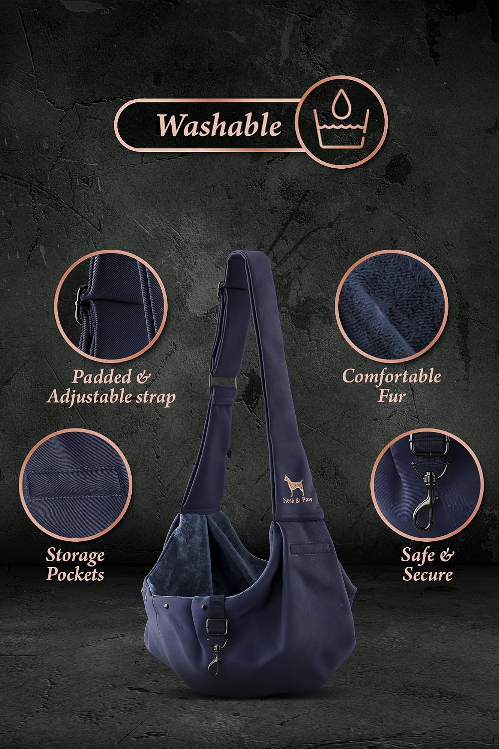 Dog Sling Carrier for Small Dogs 5-18lb, Dog Sling for Small Dogs and Cats, Dog Carrier with Adjustable Padded Strap