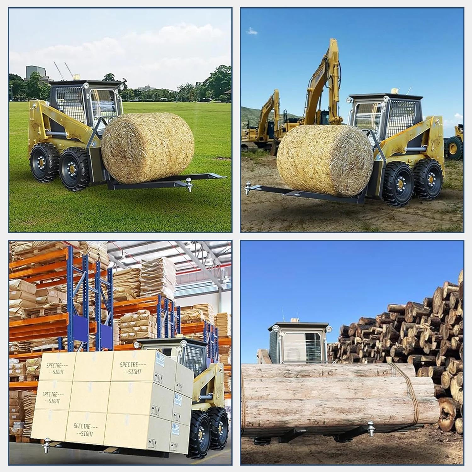 Heavy Duty Pallet Forks 2600 lbs Capacity, 46" Quick Attach Skid Steer Forks with Trailer Hitch Ball for Tractor