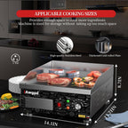 14" Commercial Electric Griddle,Electric Countertop Flat Top Griddle