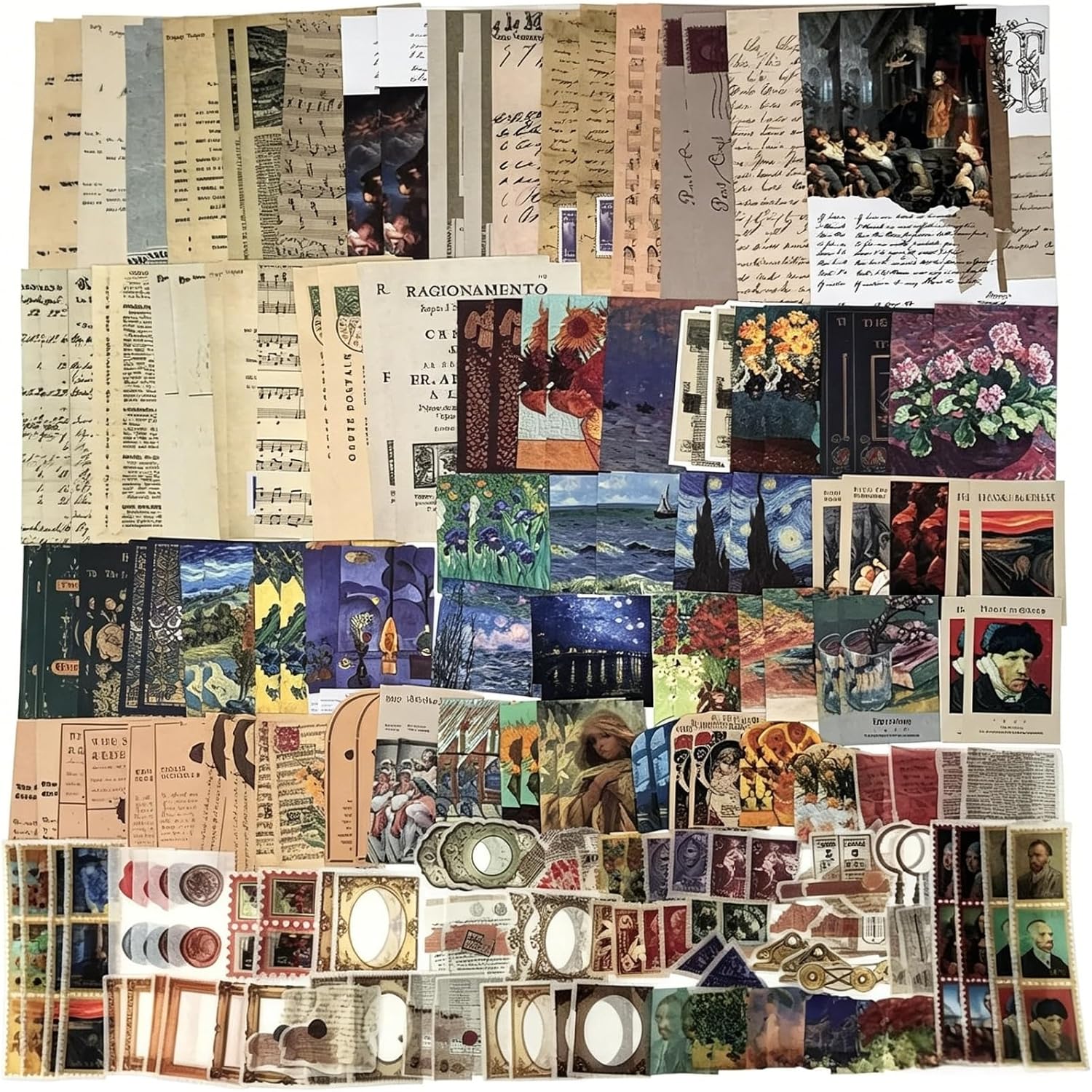 200PCS Vintage Scrapbooking Supplies Kit for Journaling, Junk Journal Planners Aesthetic Cottagecore Room Decor Wall