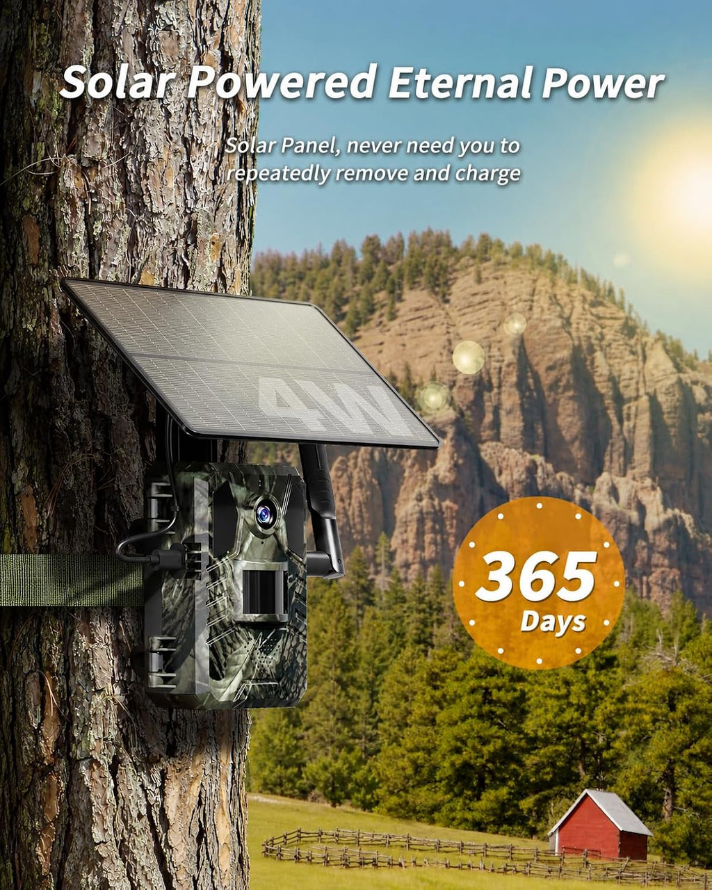 Trail Camera, Cellular Trail Camera with AI Animal Detection, Game Camera Built-in SIM Card 4G Unlimited Data Plan 2K
