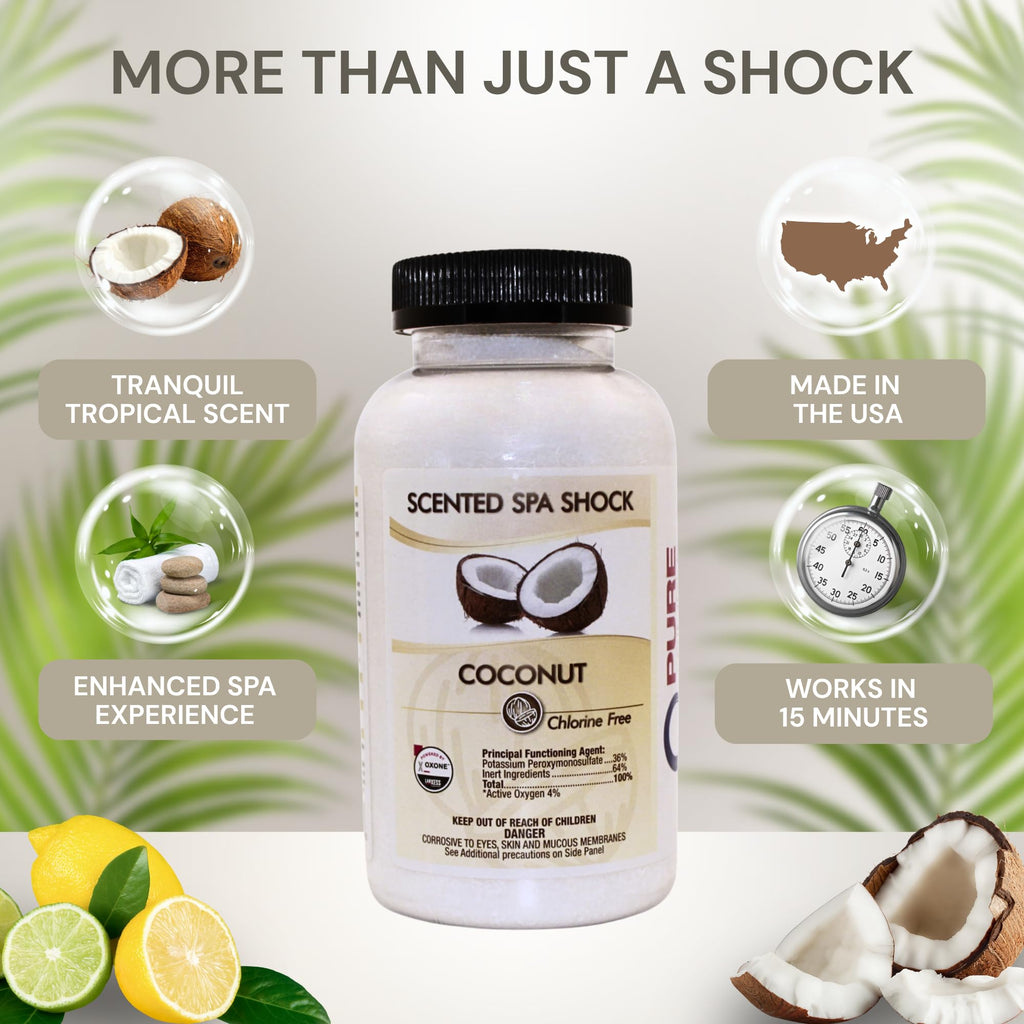 Pure & Simple Scented Hot Tub & Spa Shock | Coconut Aromatherapy (2 lbs)