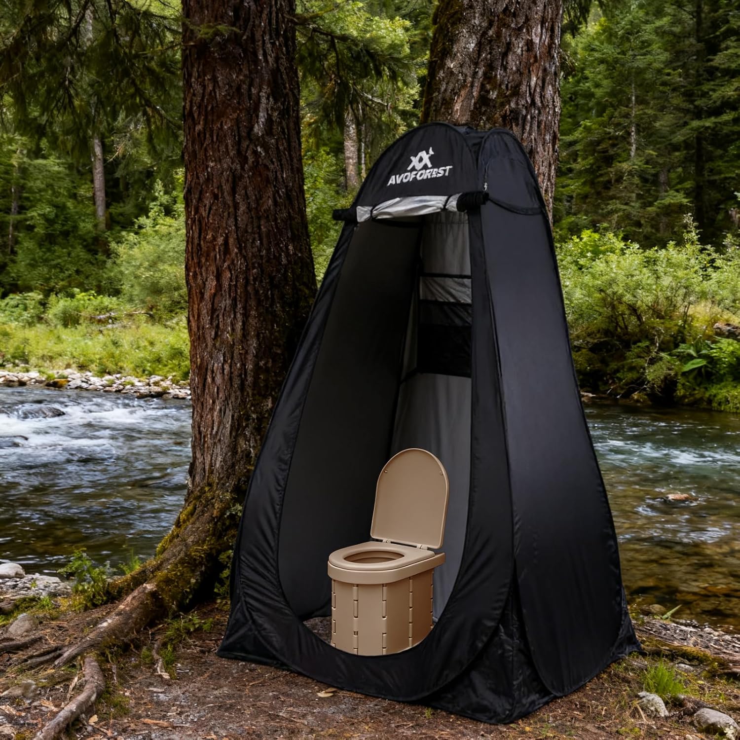 Pop Up Privacy Tent - Camping Shower Tent,Instant Shower Changing Room with 8 Pcs Ground Stakes Portable Toilet