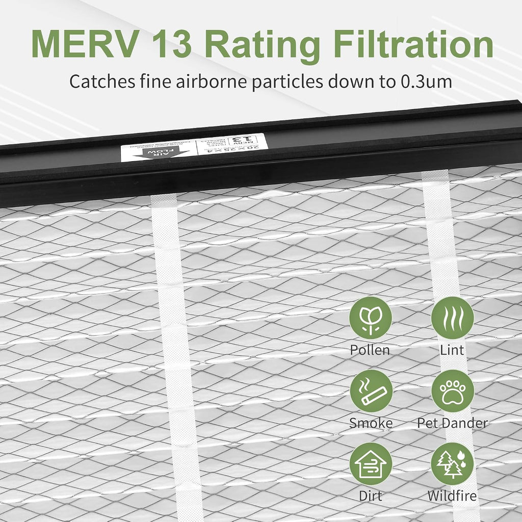 20x25x4 Furnace Filter Replacement for Lennox X6673 & Honeywell FC100A1037 | MERV 13 Pleated HVAC Air Filters, Actual