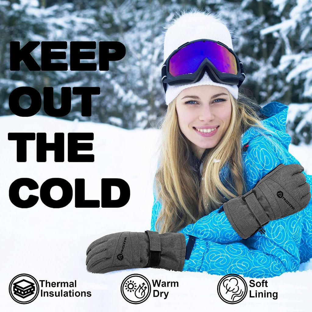 Women's Waterproof Touchscreen Ski Gloves