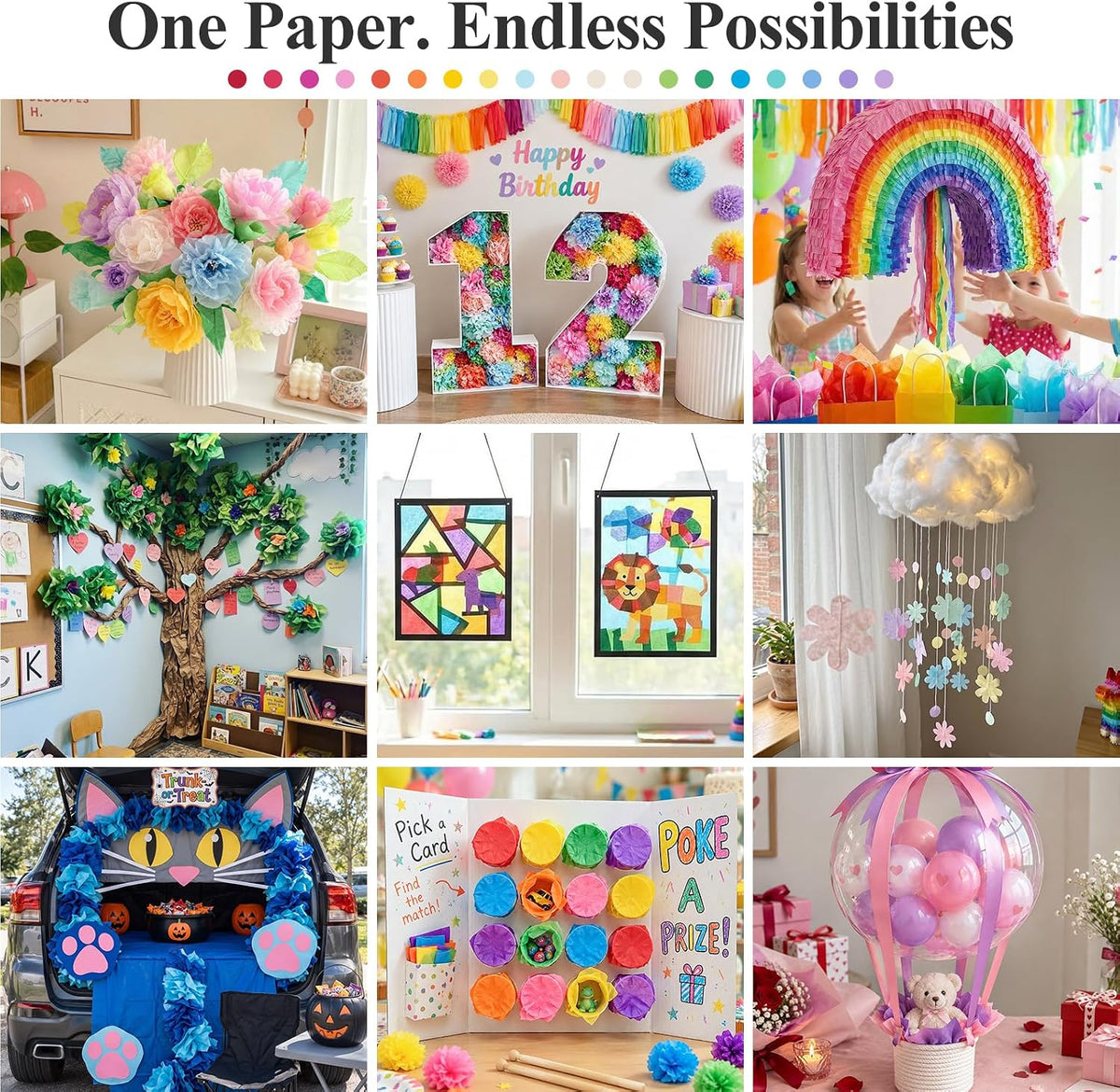 Tissue Paper 320 Sheets, 14 X 10 inch 40 Colors for Gift Bags