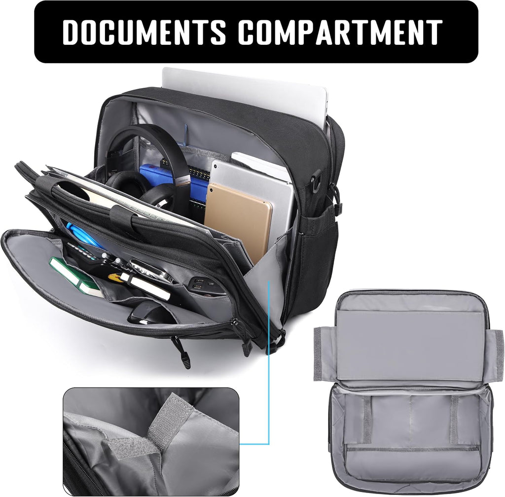 Tactical Messenger Laptop Bag Large Military Briefcase 17.3 Inch Computer Work Office Bag for Men YKK-Zippers